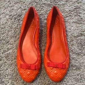 Tory Burch Marion Quilted Ballet Flat Color: Samba- New Excellent condition!